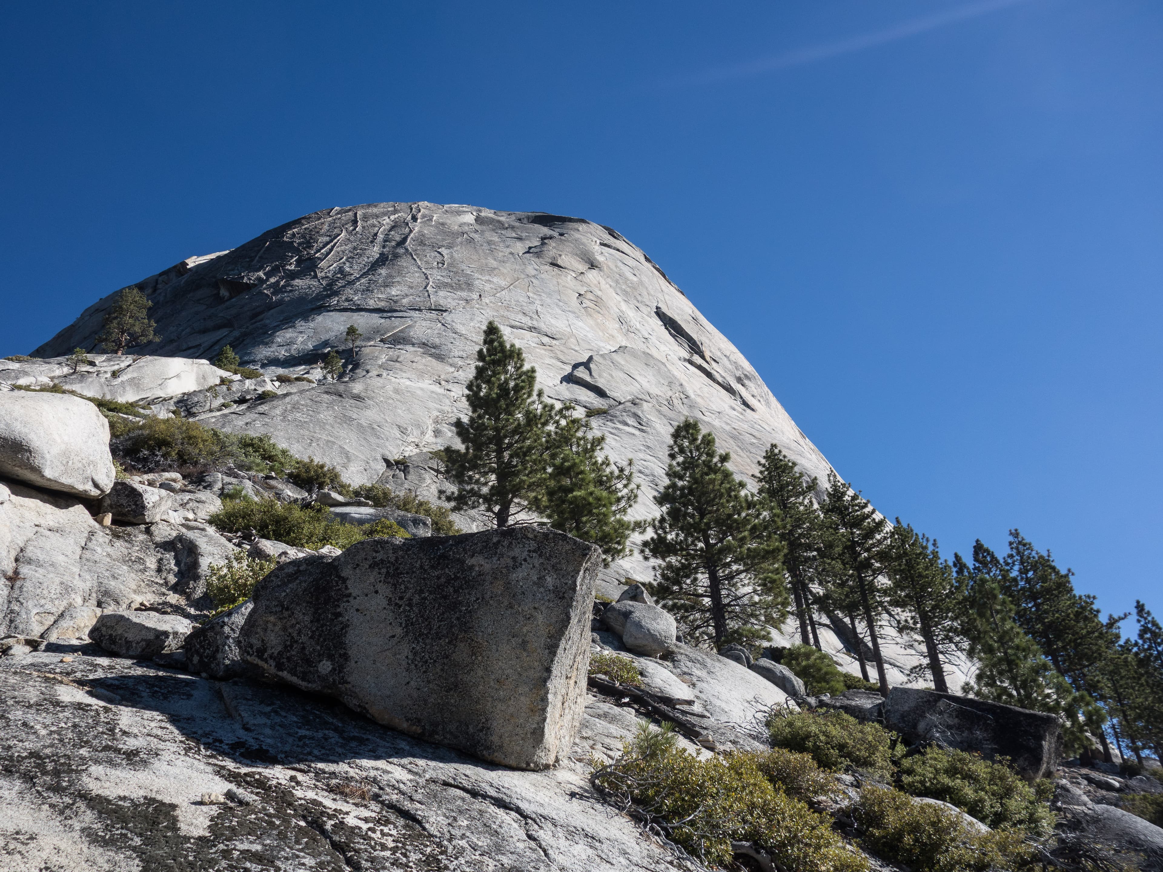 climbing Snake Dike on Half Dome Yosemite