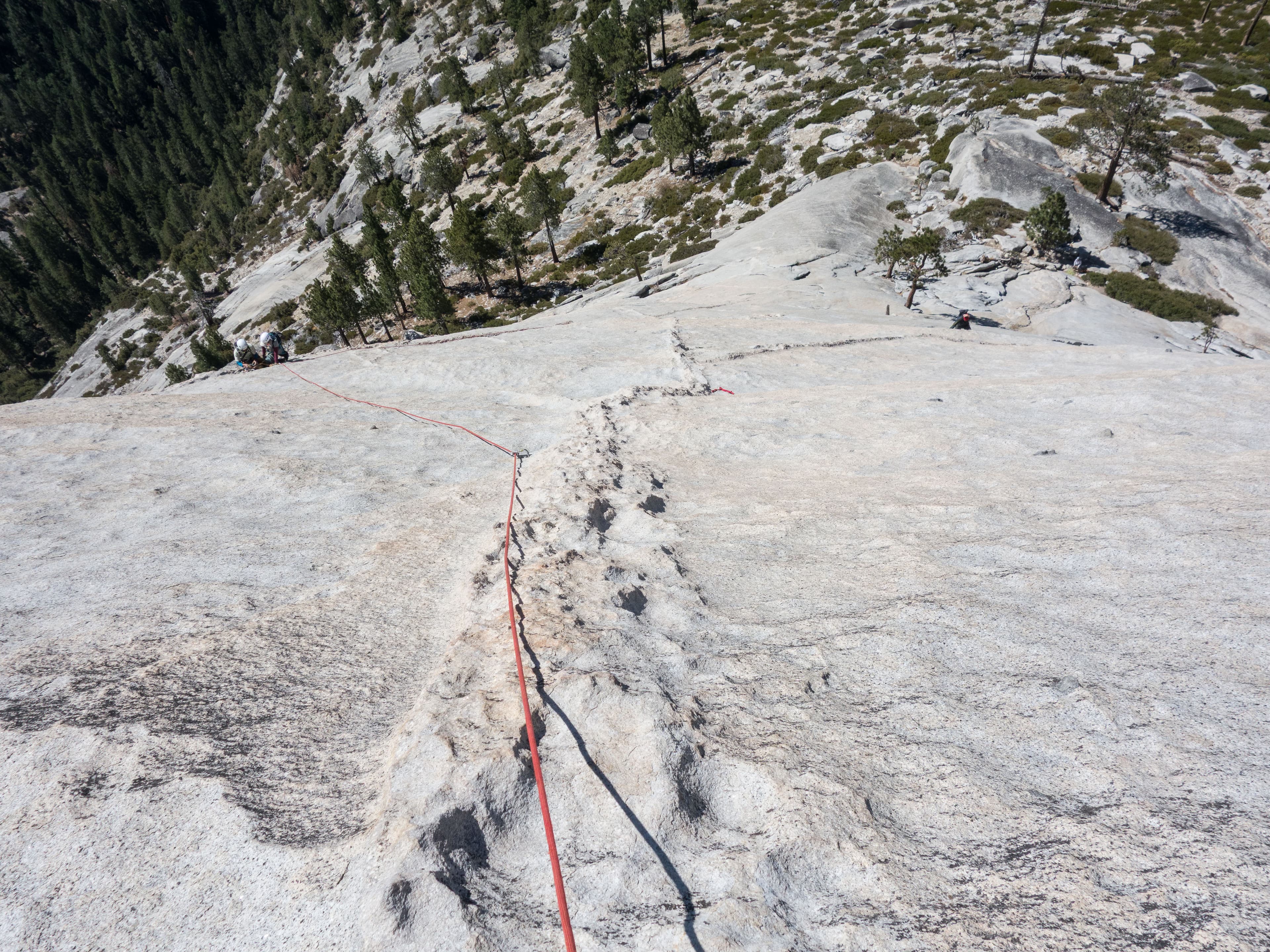 climbing Snake Dike on Half Dome Yosemite