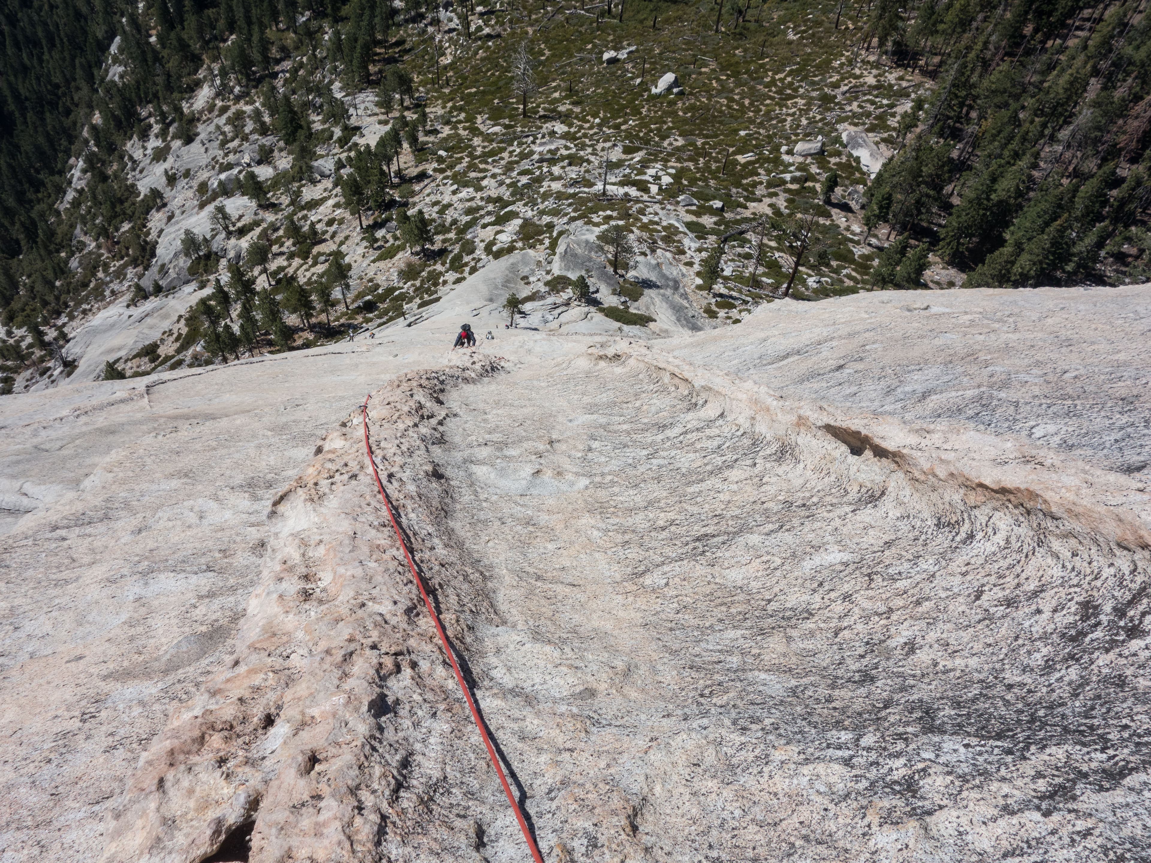 climbing Snake Dike on Half Dome Yosemite