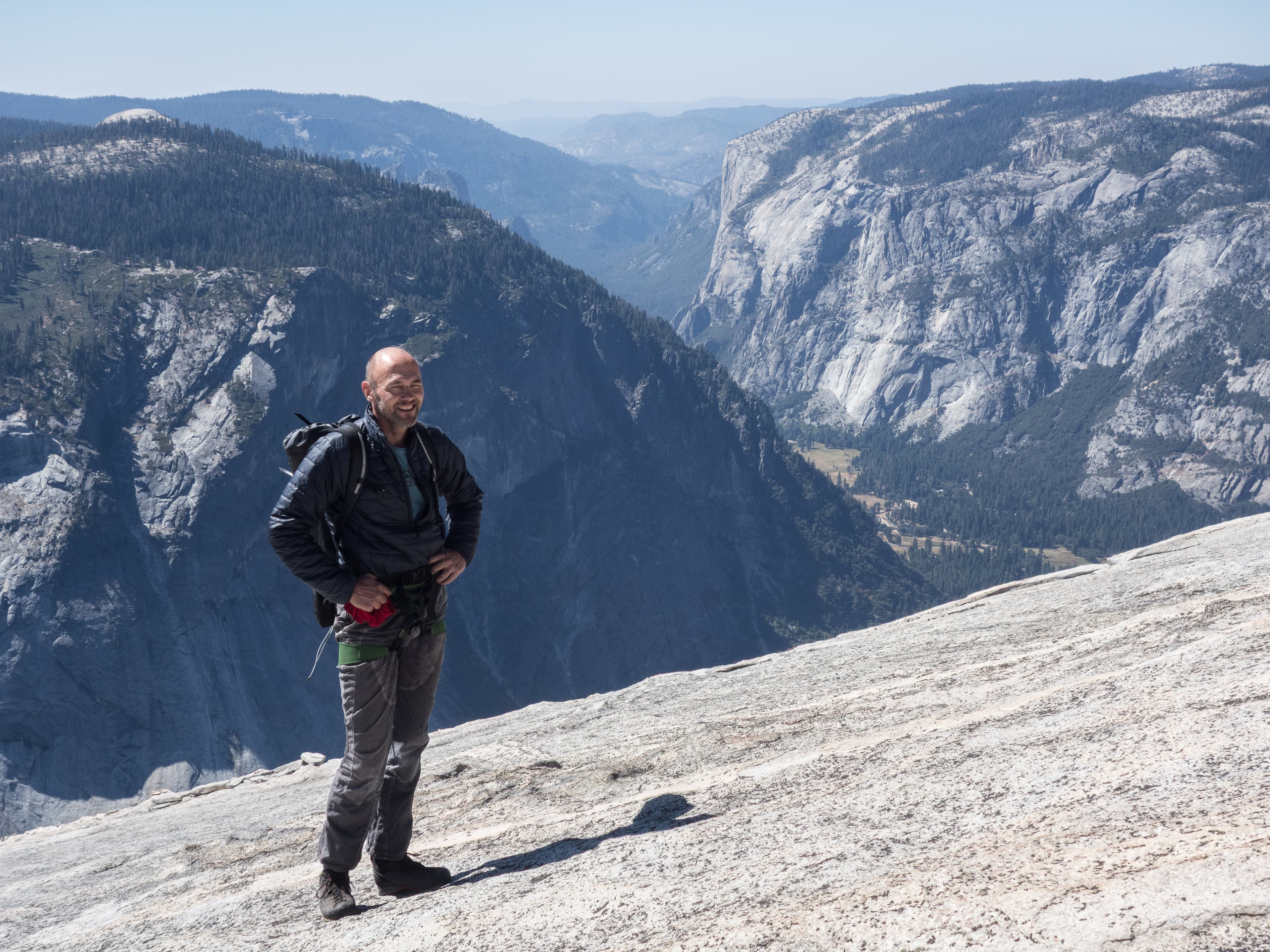 climbing Snake Dike on Half Dome Yosemite