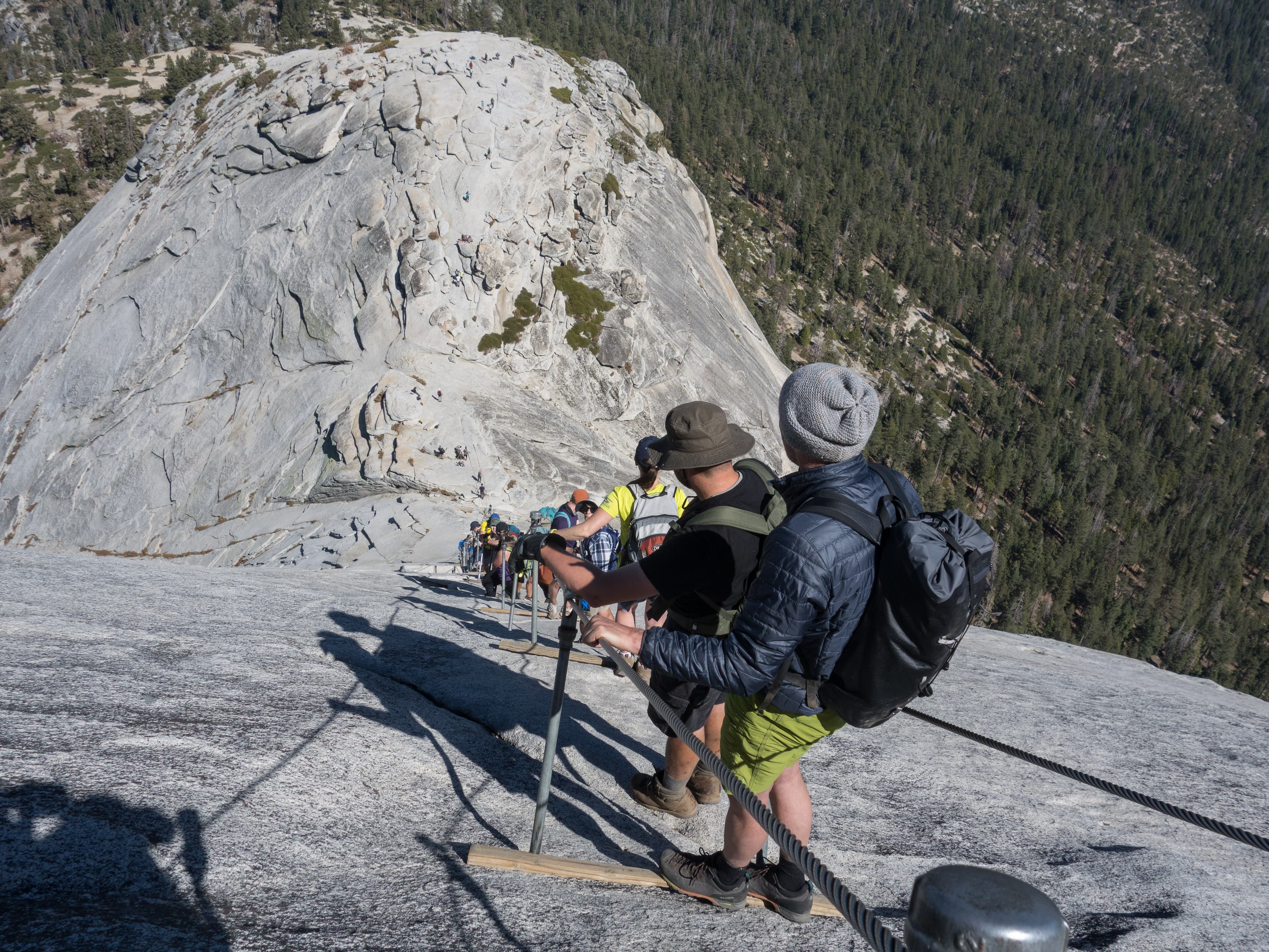 climbing Snake Dike on Half Dome Yosemite
